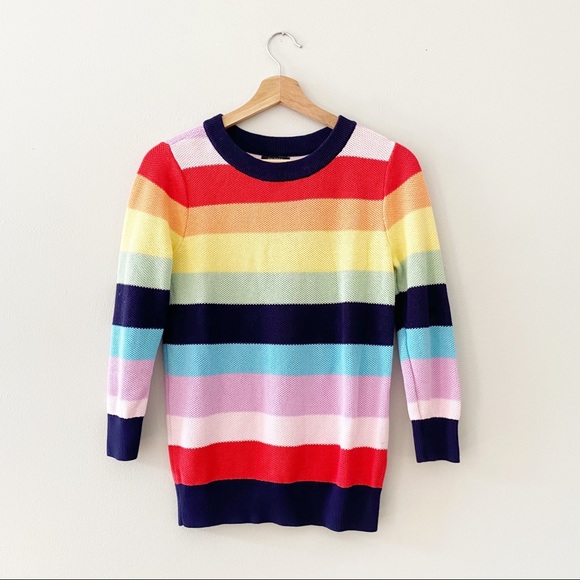 Halogen Sweaters - Halogen Knit sweater rainbow multi stripe S EUC